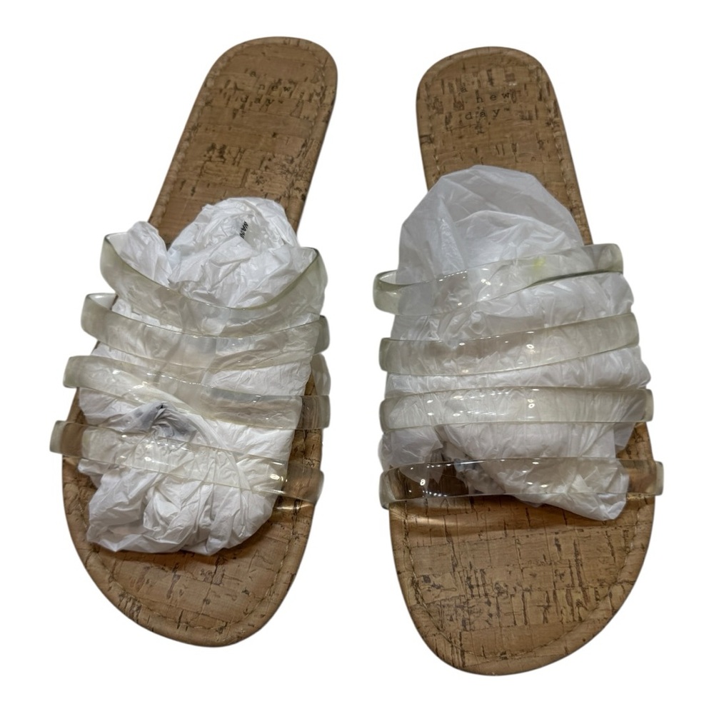 a new day Cream Sandals with Ruched Straps CBOX6